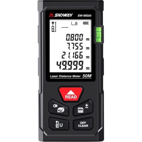Laser Measurement Tool 165Ft, Digital Laser Distance Meter Bubble Levels, Handheld Laser Tape Measure 50M, High Accuracy Digital Tape Measure Backlit LCD, IP54, Area, Volume (1/5)