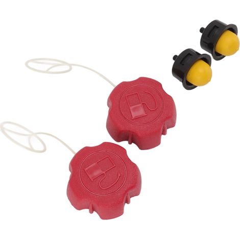 Kit de 2 pièces de rechange pour tondeuse à gazon Fuxtec FX RM 1630 1855 1860 2055 2060 2060PRO : bouchon de réservoir d'essence et poire d'amorçage. (1/5)