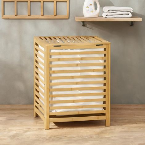 Accessoire de nettoyage bois naturel en bambou 50 x 36 x 60 cm (1/5)