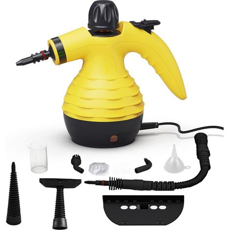 Nettoyeur vapeur portatif, nettoyeur vapeur haute température multi usages avec 9 accessoires, pour cuisine, salle de bain, sols, intérieurs de voiture, nettoyage sans produits chimiques (1/5)
