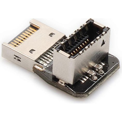Adaptateur de câble d'extension USB 3.0/3.1 Gen2 USB-E Type-E vers 19/20 broches à 90 degrés - B (1/4)