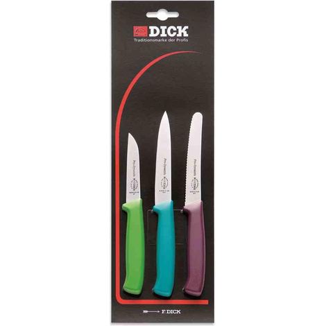 Dick Köchenmesser 3er Set ProDynamic Allzweckmesser Wellenschliff 2 Köchenmesser