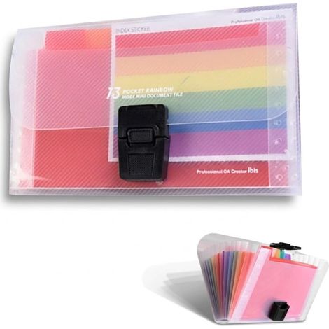 Porte-documents A6, Classeur A6 Pour Fiches Bristol Trieur Extensible Avec 13 Pochettes En Plastique Organisateur De Documents Pratique Et Élégant Pour Bureau Et École (1/5)