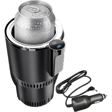 Glacière Électrique Voiture 12V, Mini Réfrigérateur Portable Chauffant et Refroidissant pour Bière et Boissons, Noir (1/4)