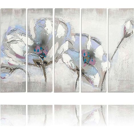 Tableau fleurs peintes - 150 x 100 cm (1/5)