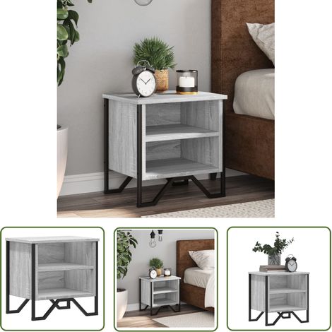 vidaXL Nachttisch Grau Sonoma 40x30x40 cm Holzwerkstoff (1/5)