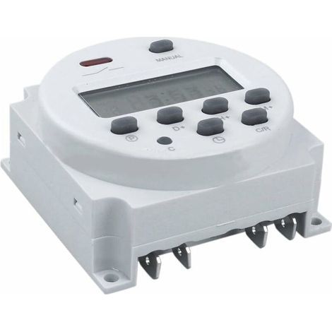 CN101 12V DC/AC Digital-Timer, programmierbarer LCD-Zeitschalter für Steckdosen, Weiß (1/5)
