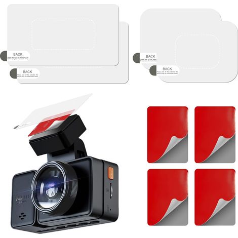 4 x Double Sided Dashcam Adhesive Pads Extra Strong Extra Strong Clear - Anti-Static Films Included - Windscreen (1/5)
