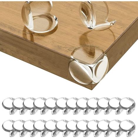 24 Pièce Protège Coin de Table Transparent, Sécurité Protege Coins de Meubles Protecteur, Coin de Table Protection Bebe, Non Toxique et Inodore, Doux et Haute Résilience, pour Bureau, Berceau (1/5)