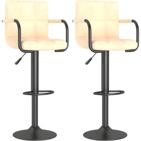 Maison Exclusive - Barhocker 2 Stk. Creme Samt