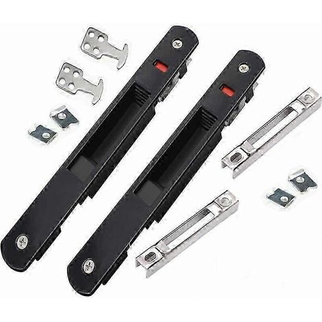 Loquet de porte coulissante - Verrou de porte/fenêtre mobile moderne à un seul côté, compatible avec les serrures de porte résidentielles et les loquets de porte coulissante, Starlight, lot de 2 (1/5)