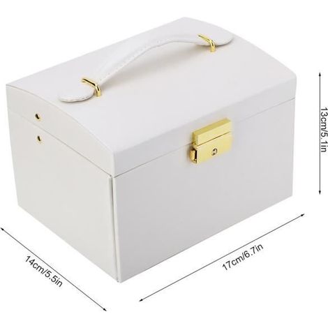 Vvikizy Boîte de Présentation de Bijoux Boîte d\'Affichage de Bijoux en PU Cuir d\'Unité Centrale 3 Niveaux avec meuble bac Blanc (1/4)