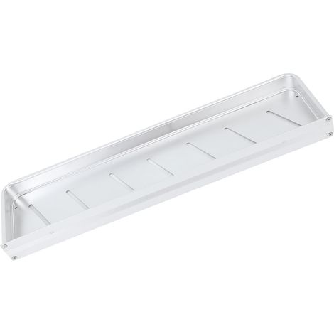 Étagère murale aluminium pour salle de bain, sans perçage, rangement toilettes, support mural 50 cm avec crochet (1/5)