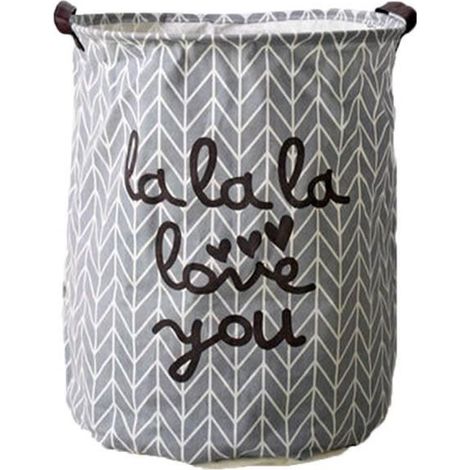 Panier à linge pliant en coton Panier à linge Panier de rangement Panier Barils de rangement Poubelles faciles à laver gris (1/4)