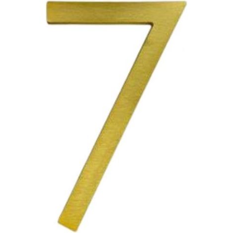 Número de casa de metal color oro，12,7 cm，Número 7，Letrero de número de casa，Número de casa flotante，Número de casa de metal，Número de casa 3D (1/5)