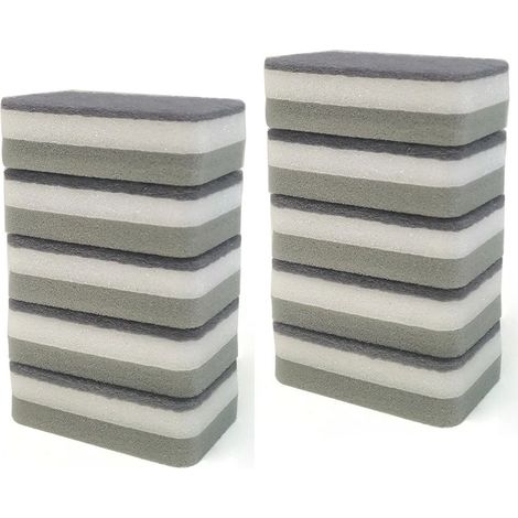 Distributeur de savon à vaisselle 2 en 1 en plastique (10 éponges) : pompe à savon à poser sur le comptoir, pour la cuisine et la salle de bain. Porte-savon liquide. (1/4)