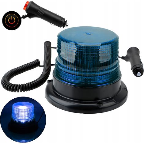 LÁMPARA LED ASADO INTERRUPTOR DE ADVERTENCIA DE DESTELLO AZUL IMÁN 12V - 80V (1/5)