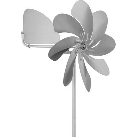 28 cm Edelstahl-Windmühle – Kugelgelagerte Windturbine – 360°-Drehung mit Wetterfahne – Hergestellt in Deutschland – A1005