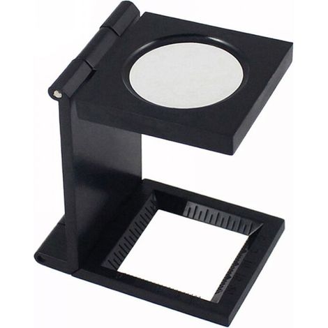 Loupe de bureau pliable en métal, compteur de fils, grossissement x10, pour le travail, le bureau, la maison, la réparation, les loisirs, l'artisanat et la presse. (1/5)