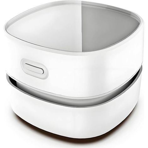 Blanc,Mini Aspirateur de Bureau Aspirateur de Table sans Fil Rechargeable USB avec Batterie 1400mAh, Aspiration Puissante pour Clavier, Poussière, Miettes, Copeaux de Papier et Poils d’Animaux (1/5)