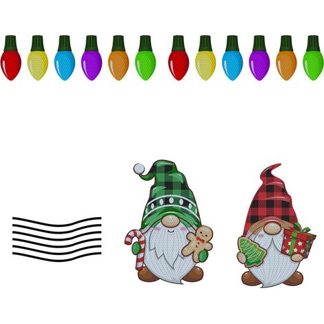 Autocollants de décoration de voiture de noël, ampoules magnétiques sûres, décorations de réfrigérateur du père noël pour porte de Garage, boîte aux lettres