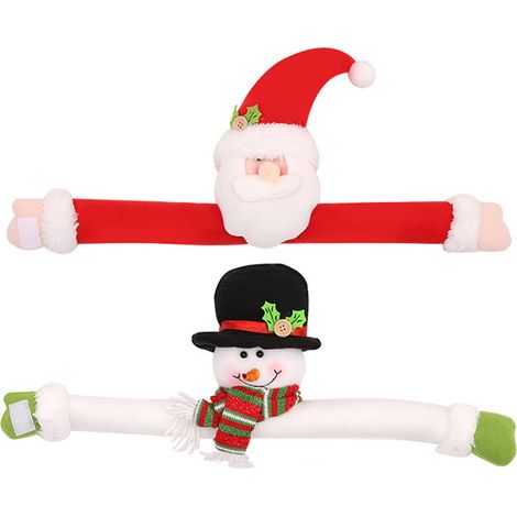 Lot de 2 attaches-rideaux de Noël Père Noël et bonhomme, pince bouteille, décoration (1/5)