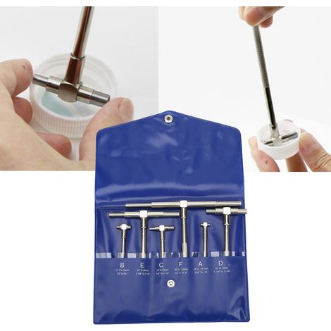 Jeu de 6 instruments de mesure télescopiques 8-150 mm, diamètre intérieur réglable, outils de mesure micrométriques (1/5)