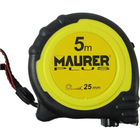 FLESSOMETRO MAURER PLUS JEDI 5 metri 25 mm in Gomma antiscivolo con calamita
