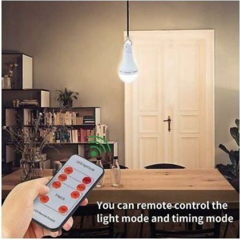 Ampoule Solaire - 9 W - Capteur De Lumiere - 3 Niveaux De Luminosite - Rechargeable Par Panneau Solaire Ou USB - Pour Camping Et Secours - 1 Unite (1/4)