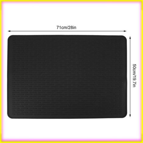 EJ.life Tapis Égouttoir Silicone Résistant à la Chaleur pour Cuisine: Matelas Égouttoir Vaisselle, Tapis Pot Chaud, Noir (1/5)