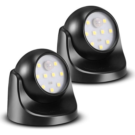 6000K Wasserdichte LED-Außenlampe mit Bewegungsmelder – Batteriebetrieben, automatisch, kaltweiß (2er-Pack) (1/3)