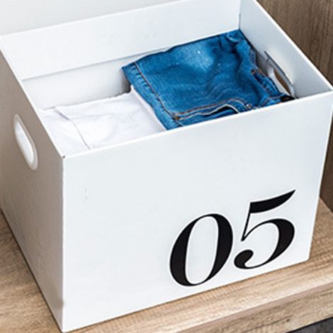 Boîte de Rangement [Type : Carton Corrugated] - Grande Capacité avec Couvercle pour Dormitory Jouet - [Modèle : No.5 - Dimensions: 46x33.5x37cm] - Organisateur Stockage Portable (1/5)