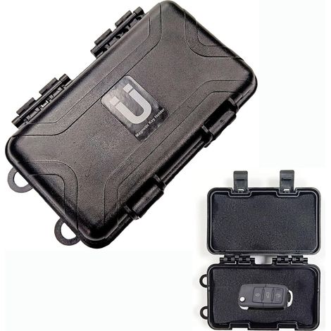 Boîte à clés magnétique pour cacher une clé à l'extérieur de la voiture - Support magnétique intégré pour ranger de petits objets en toute sécurité (1/5)