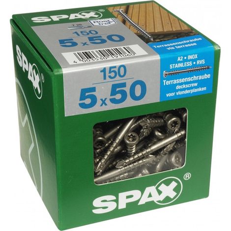 Lot 150 Viti In Acciaio Inox Terrace Spax Testa Cilindrica, Diam.5 Mm X Mm L.50