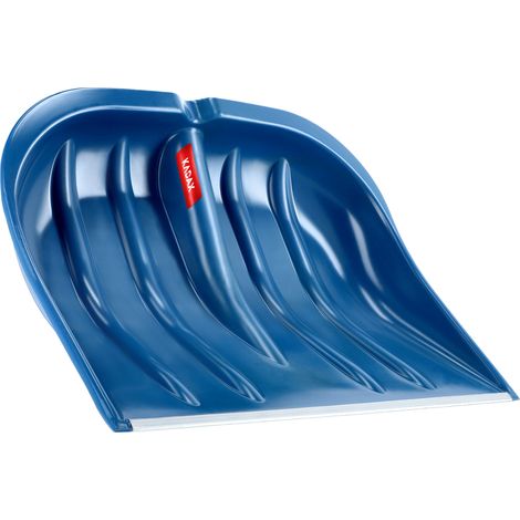 KADAX Pelle à neige de 49 cm de large sans manche Pelle à neige Pelle à neige en plastique Pelle à neige (1, bleu avec bord en tôle) (1/5)