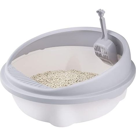 Semi-enclosed litter box, splash-proof shovel, portable, large space for cats, pet toiletries (color: C, size: below 20 ) C Below 20 catties (1/5)