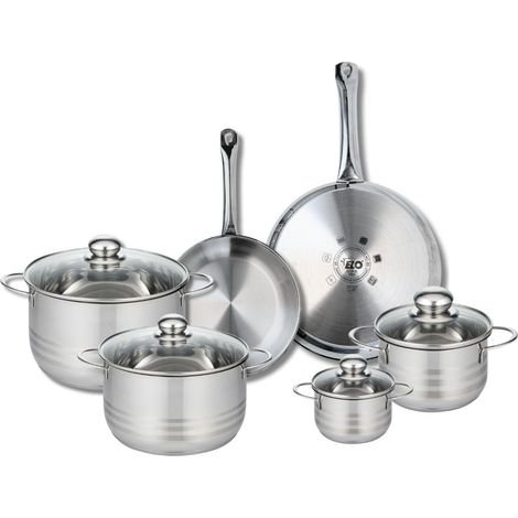Ensemble de 2 Poêles de cuisson 24 et 28 cm et 4 faitouts 12, 16, 20 et 24 cm Elo Profi Brillant (1/5)