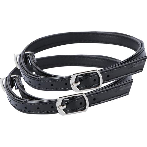 Sangles de Cheville Amovibles Design Chic en Pu Noir Lacets Croisés Légers et Pratiques Anti-chute pour Talons Hauts Femme pour Chaussures (1/5)