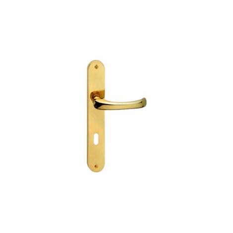 MANIGLIA RIO CON PLACCA IN OTTONE- - mm.70 foro normale - 2 paio