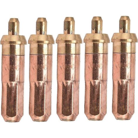 Lot de 5 embouts de coupe à l'acétylène, buses de soudage en laiton et cuivre, consommables pour chalumeau et accessoires (1/4)