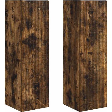 Meuble TV Banc TV Armoire TV mural Montage mural 2 pcs Chêne fumé 30 x 31 x 100 cm (1/5)