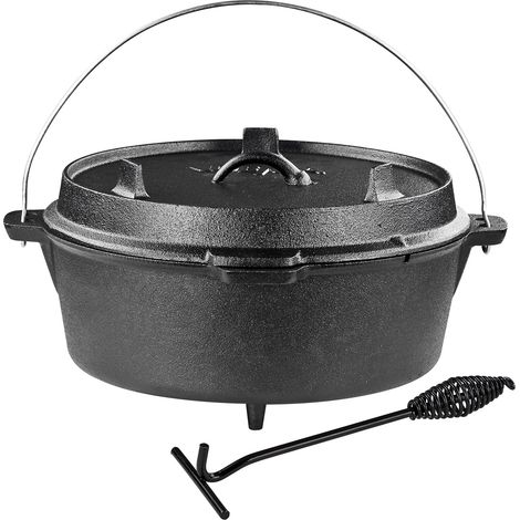 Feuertopf Marrakesch 12 Liter Dutch Oven Schmortopf Gusseisen Topf BBQ Grilltopf (1/5)