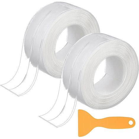 Dichtungsband Selbstklebend, PVC Wasserdicht Abdichtungsband für Küche, Badezimmer, Toilette, Wandecke, Naht, Kantenschutz Eckleiste Weichsockelleiste Selbstklebend 38 mm x 3,2 m 2 Rollen
