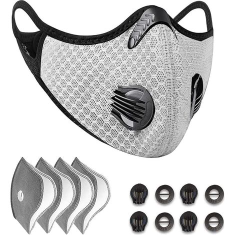 Wiederverwendbare Staubmaske, Sportschutz, mit Aktivkohlefilter und Ventil/für Motorradaktivitäten im Freien