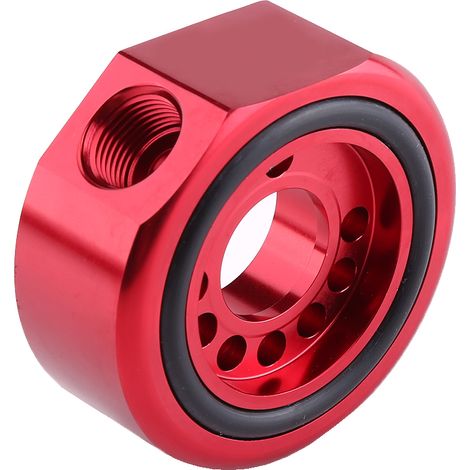 Kit adaptateur de refroidisseur de filtre à huile à plaque sandwich pour moteur Honda Acura LS B20 rouge (1/5)