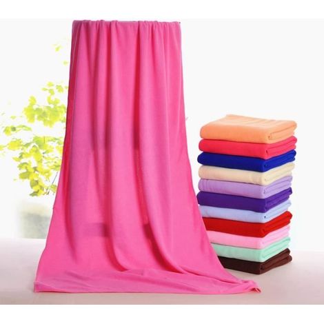 Serviette de bain - Absorbent - Microfibre - 70x140cm - Rose - Lavable
