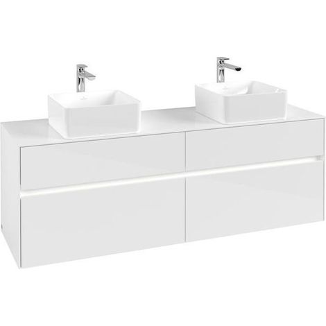 VB WTUS Collaro C052B0 1600x548x500mm m. Bel. 4 Ausz. für 2 WT Glossy White (1/3)