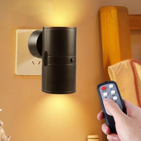 1 luz nocturna LED con enchufe, Luz nocturna con enchufe, sensor crepuscular, Luz nocturna LED de 3 colores, LED regulable, pasillo, Negro (1/5)