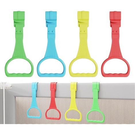 Lot de 4 anneaux pour lits d'enfants - Anneaux d'apprentissage pour bébés (0-3 ans) - Aide à la marche et rehausseurs de lit pratiques - Pour l'apprentissage de la marche - Compatibles avec les bercea (1/4)
