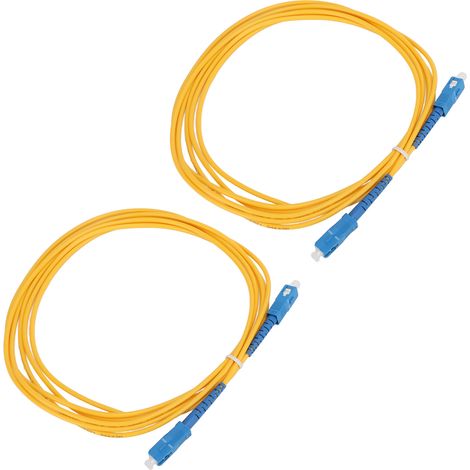 Deux cordons de brassage en fibre optique céramique verrouillables et réutilisables (1/5)